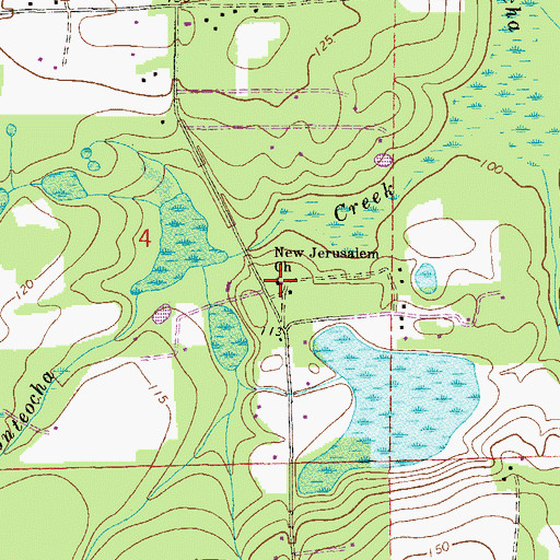 Topographic Map of New Jerusalem Church (historical), FL