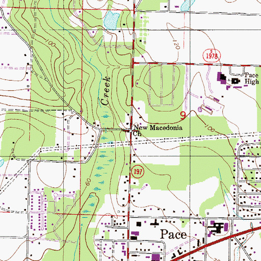Topographic Map of New Macedonia Church, FL