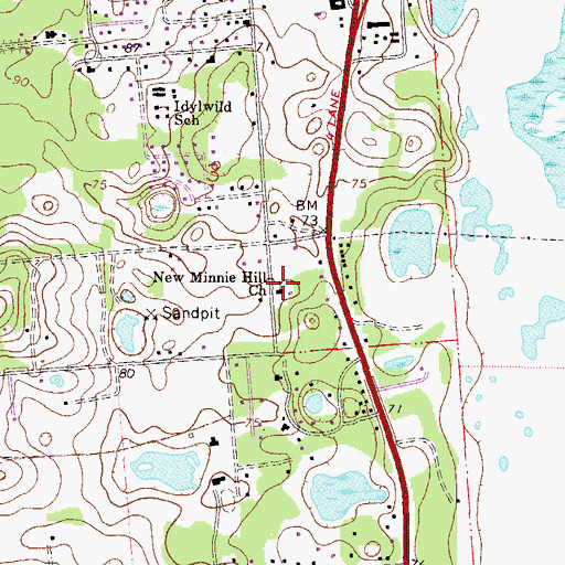 Topographic Map of Trinity Missionary Baptist Church, FL