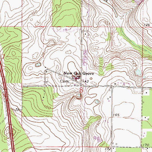 Topographic Map of New Oak Grove Baptist Church, FL