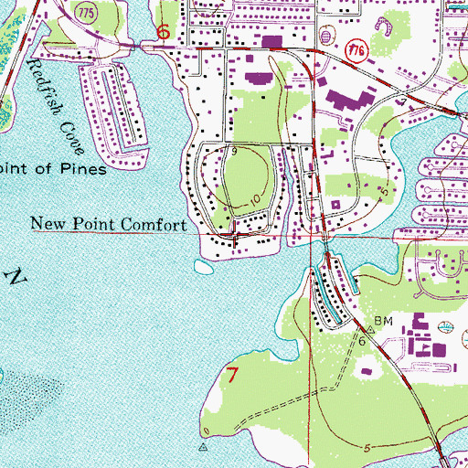 Topographic Map of New Point Comfort, FL