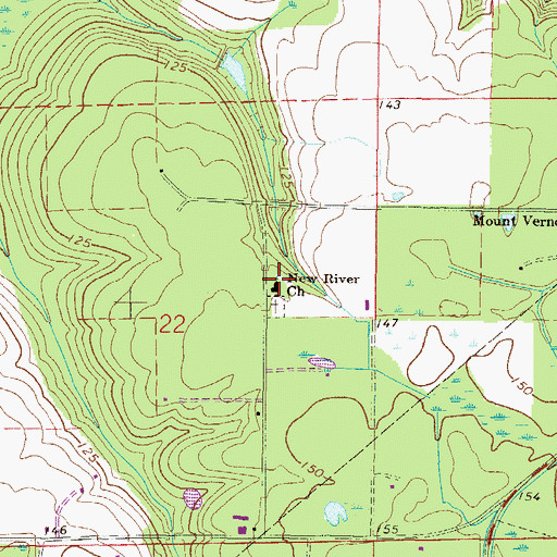 Topographic Map of New River Baptist Church, FL