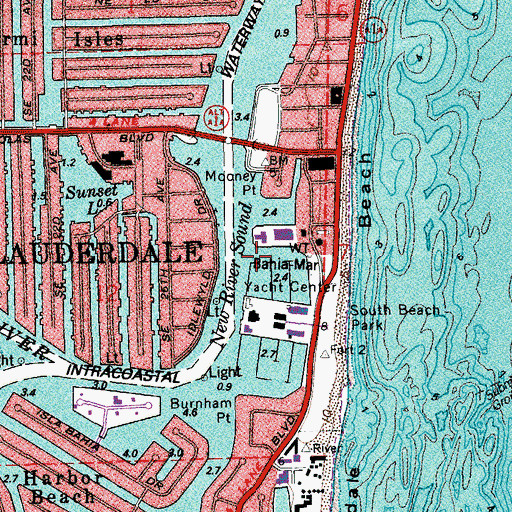 Topographic Map of New River Sound, FL