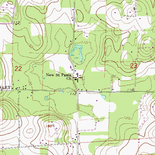 Topographic Map of New Saint Paul Free Methodist Church, FL