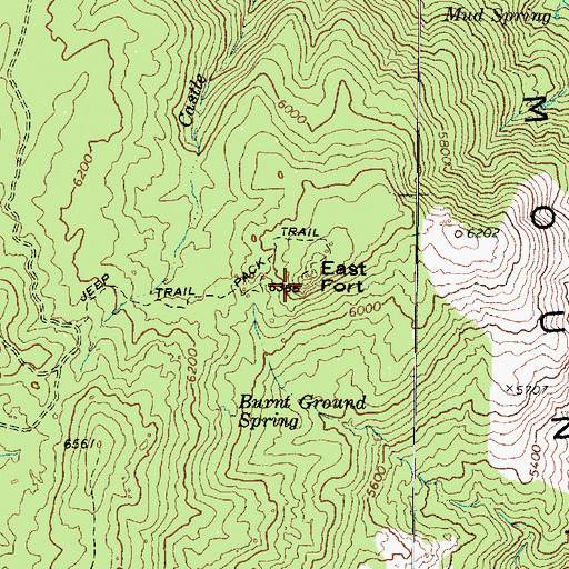Topographic Map of East Fort, AZ