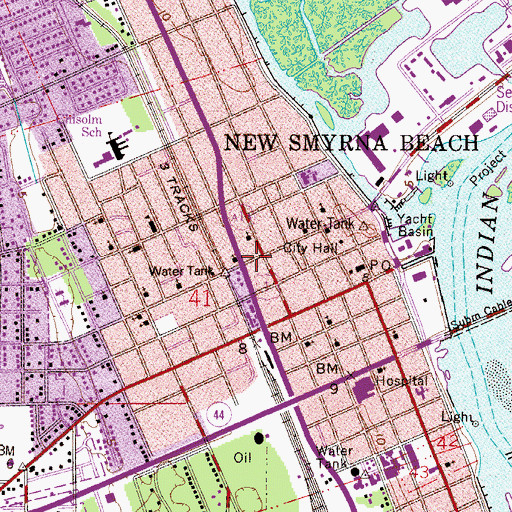 Topographic Map of New Smyrna Beach, FL