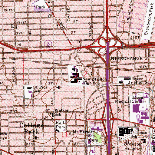 Topographic Map of Stanton College Preparatory School, FL