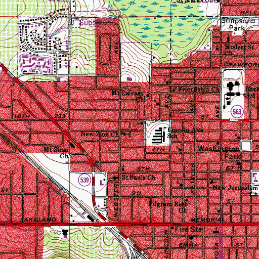 Topographic Map of New Zion Church, FL