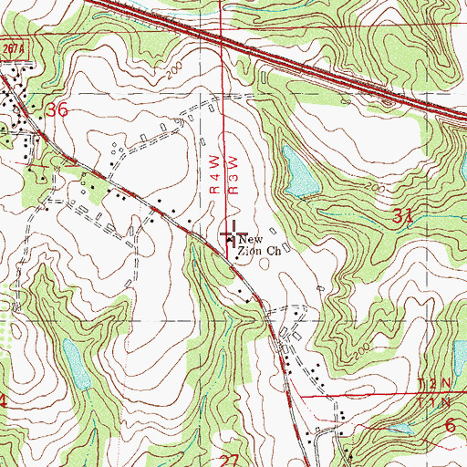 Topographic Map of New Zion Church, FL