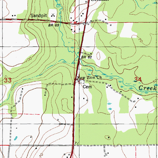 Topographic Map of New Zion Church, FL