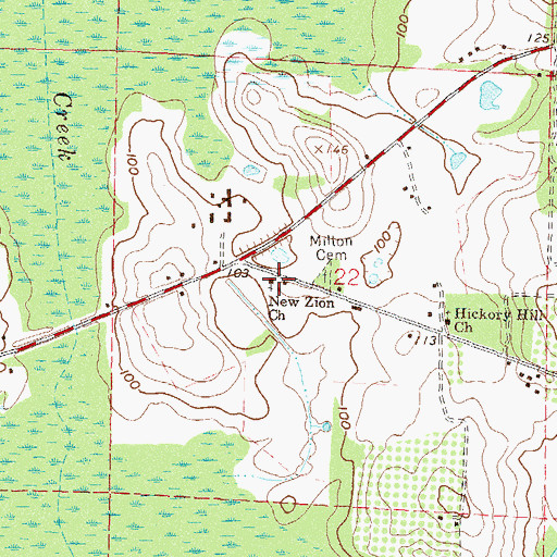 Topographic Map of New Zion Church, FL