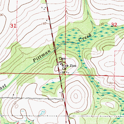 Topographic Map of New Zion Church, FL