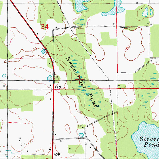 Topographic Map of Newcumber Pond, FL