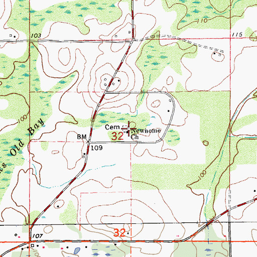 Topographic Map of Newhome Church, FL