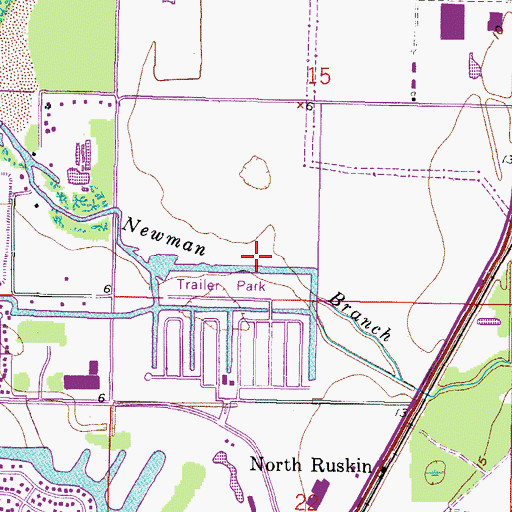 Topographic Map of Newman Branch, FL