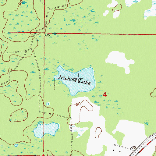 Topographic Map of Nichols Lake, FL