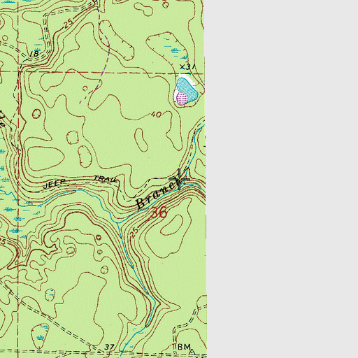 Topographic Map of Ninemile Branch, FL