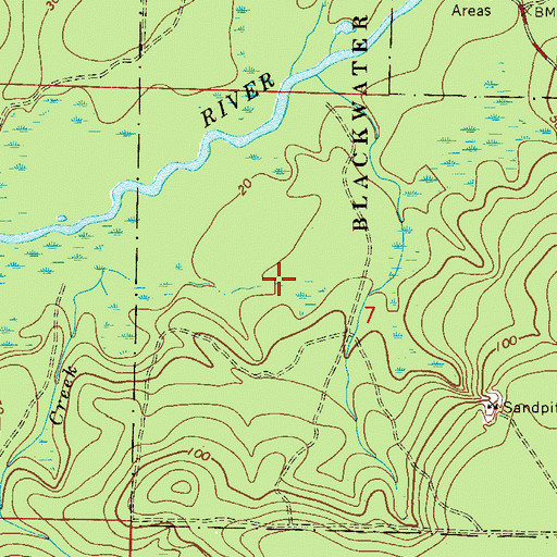 Topographic Map of Ninemile Creek, FL