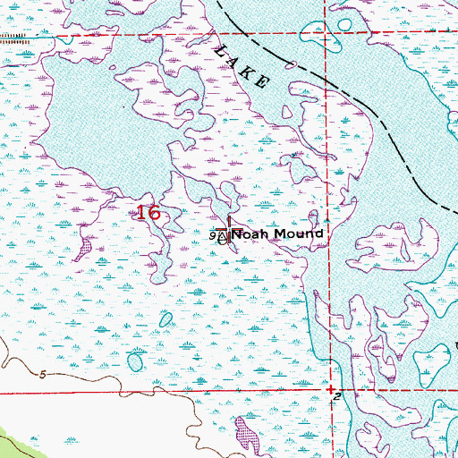 Topographic Map of Noah Mound, FL