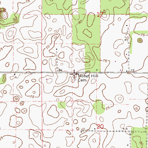 Topographic Map of Nobel Hill Cemetery, FL