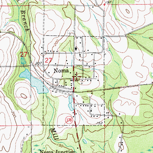Topographic Map of Noma, FL