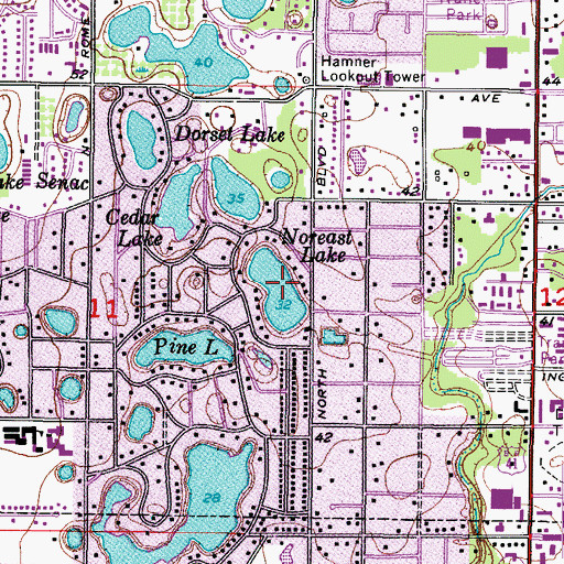 Topographic Map of Noreast Lake, FL