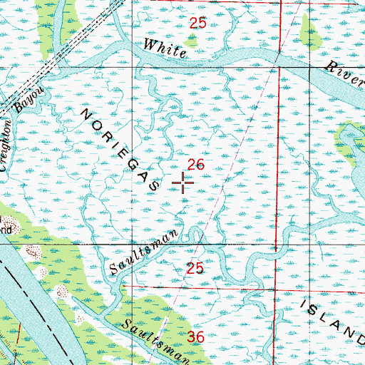 Topographic Map of Noriegas Island, FL