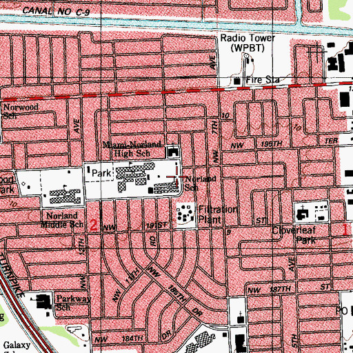 Topographic Map of Norland Elementary School, FL