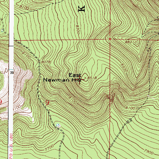 Topographic Map of East Newman Hill, AZ