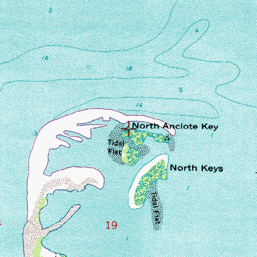 Topographic Map of North Anclote Key, FL