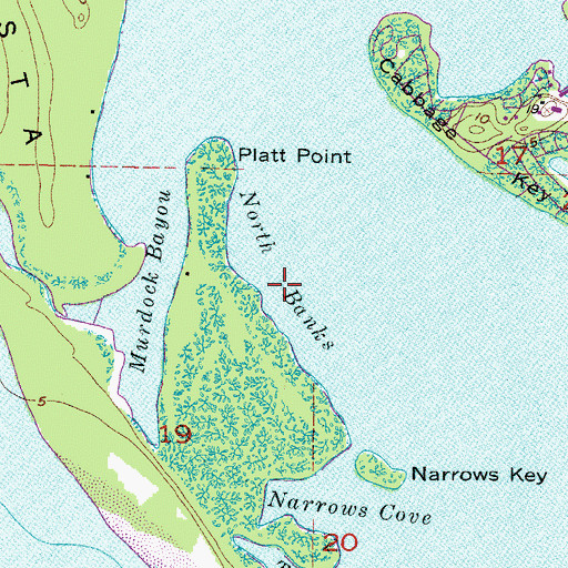 Topographic Map of North Banks, FL