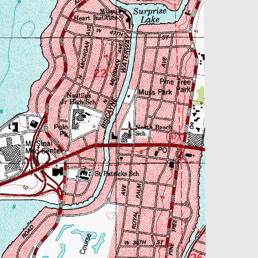 Topographic Map of North Beach Elementary School, FL