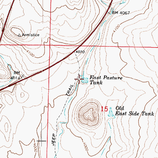Topographic Map of East Pasture Tank, AZ