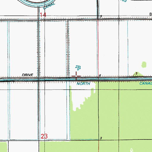Topographic Map of North Canal, FL