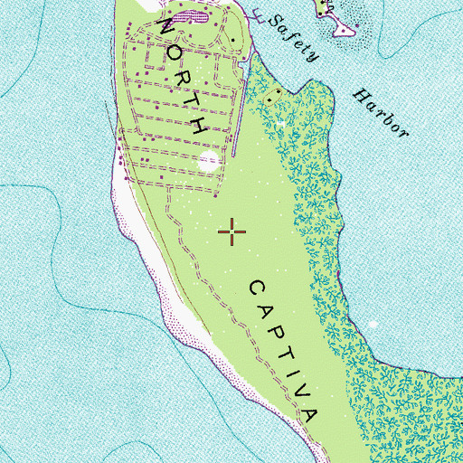 Topographic Map of North Captiva Island, FL