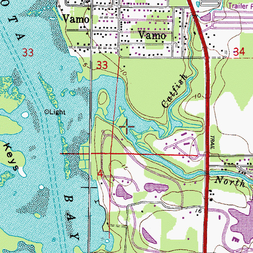 Topographic Map of North Creek, FL