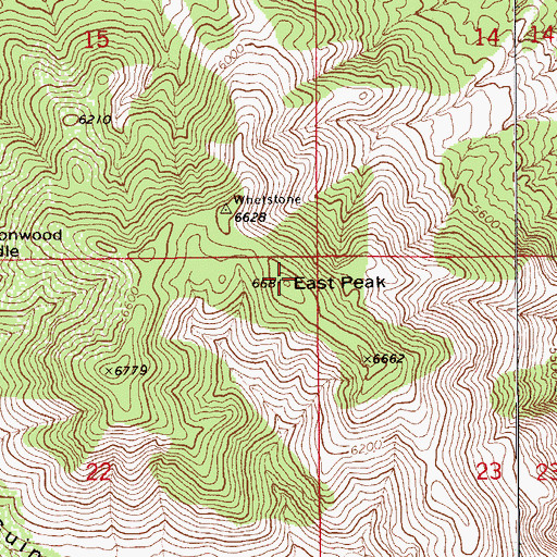 Topographic Map of East Peak, AZ