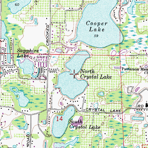 Topographic Map of North Crystal Lake, FL