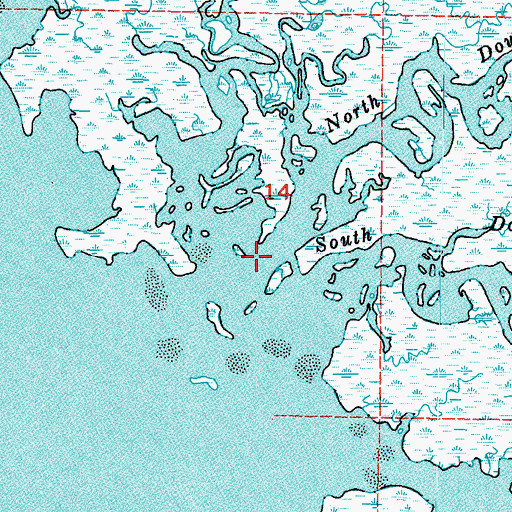 Topographic Map of North Double Barrel Creek, FL
