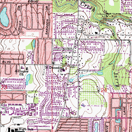 Topographic Map of North Dunedin Church, FL