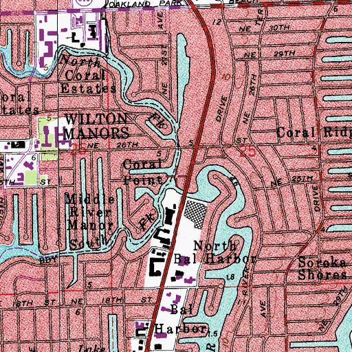 Topographic Map of North Fork Middle River, FL