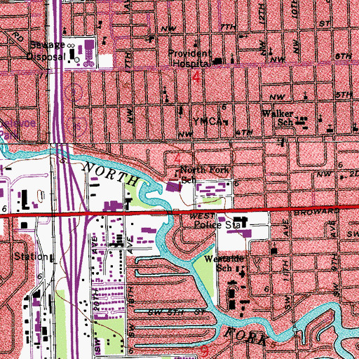 Topographic Map of North Fork Elementary School, FL