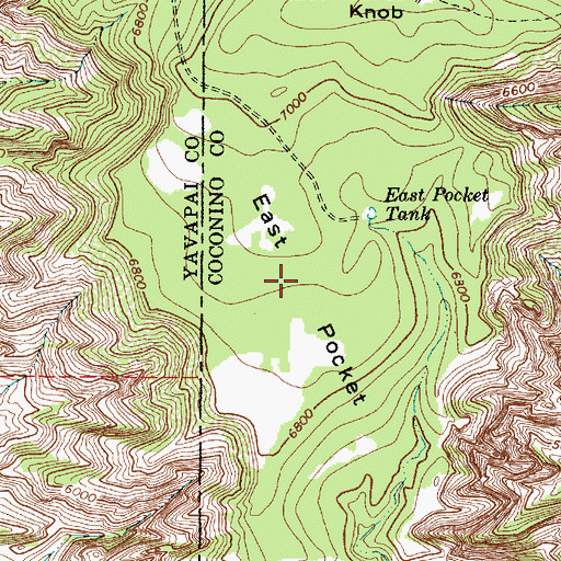 Topographic Map of East Pocket, AZ