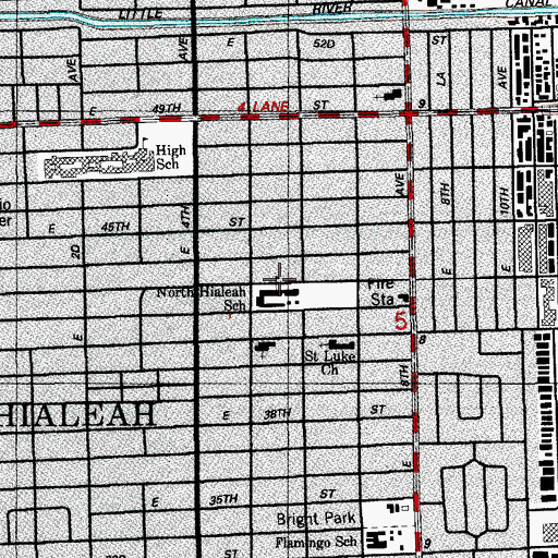 Topographic Map of North Hialeah Elementary School, FL