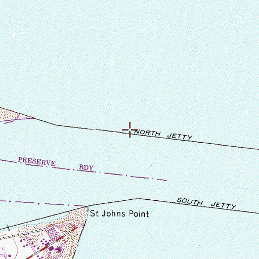 Topographic Map of North Jetty, FL