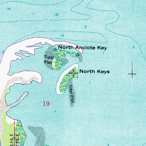 Topographic Map of North Keys, FL