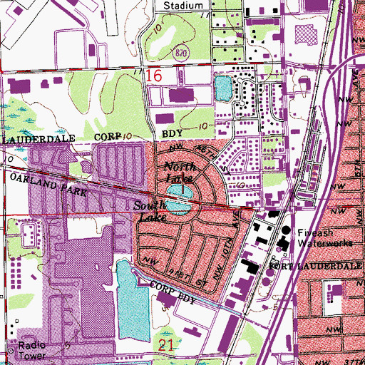 Topographic Map of North Lake, FL