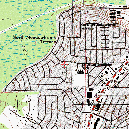 Topographic Map of North Meadowbrook Terrace, FL