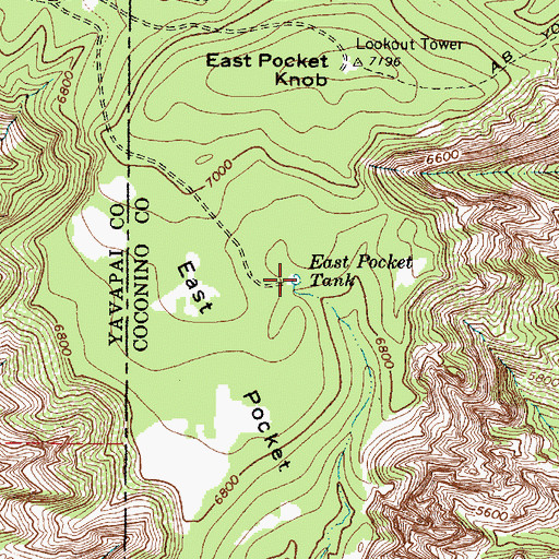 Topographic Map of East Pocket Tank, AZ
