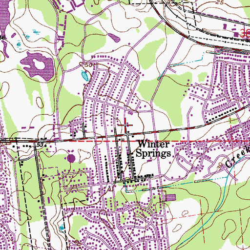 Topographic Map of Winter Springs, FL